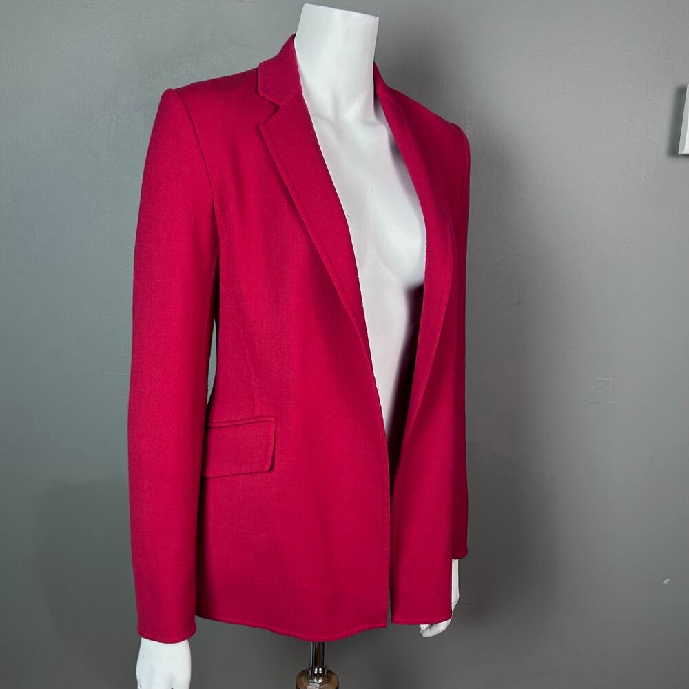 Theory sweater blazer size 2 red wool office suiting swacket minimalist tailored